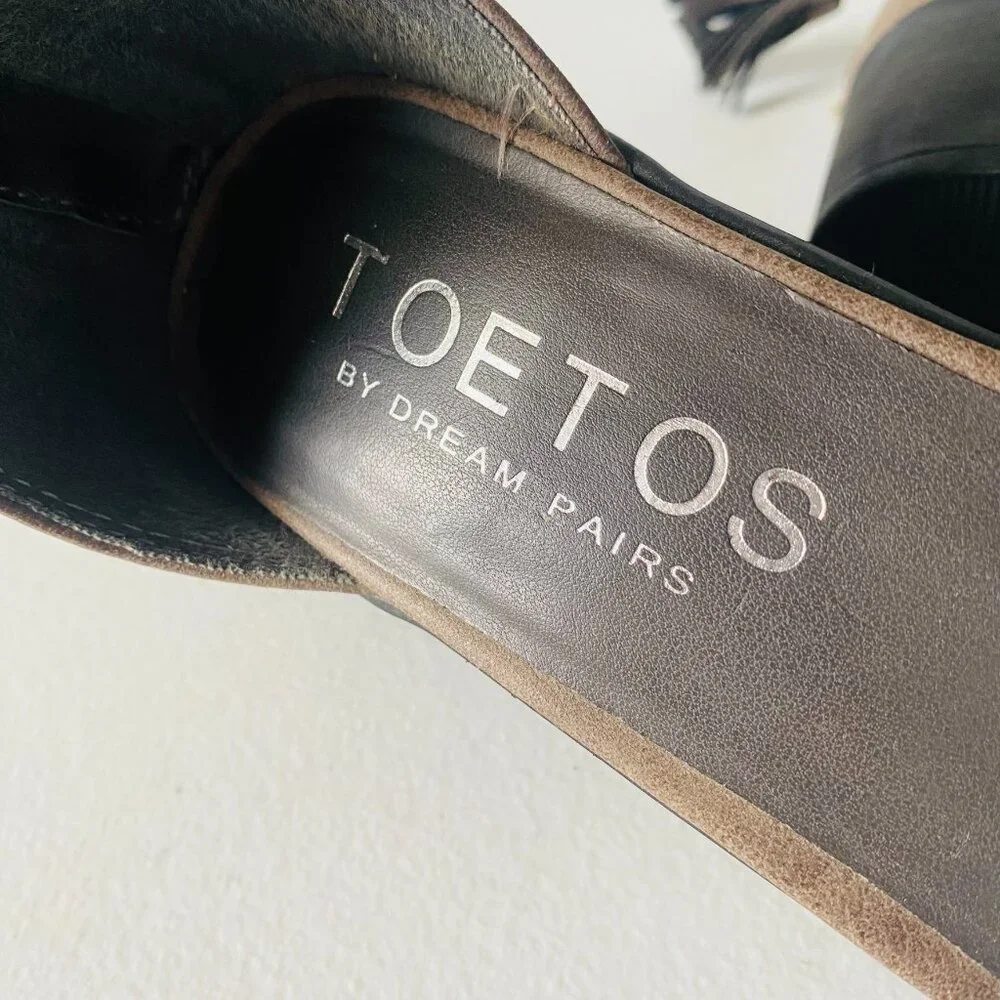 Toetos By‎ Dream Pairs  Size 8M Gray Open Toe Block Heel Sandals